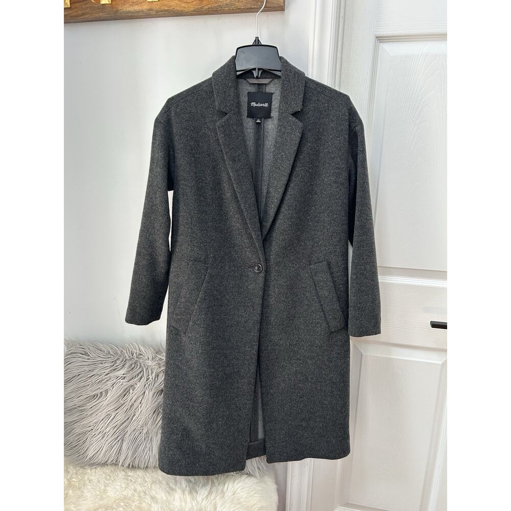 Madewell Coat Charcoal Wool Blend Women’s Size XS